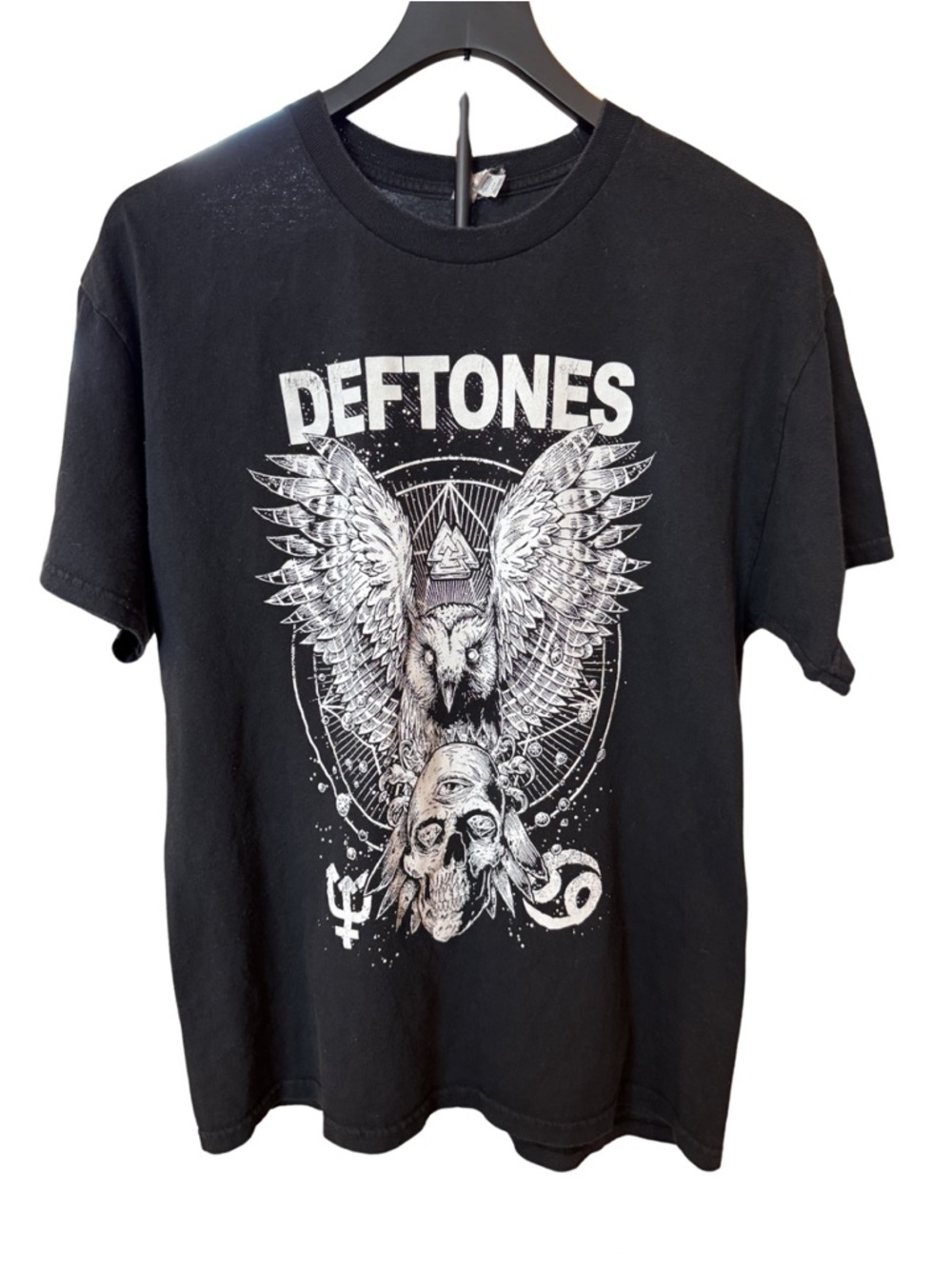Y2k Black and white Deftones band tee Alstyle Black Heavyweight tag - Large